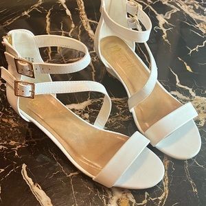 Girl’s White Nanette Lepore Wedge Sandal